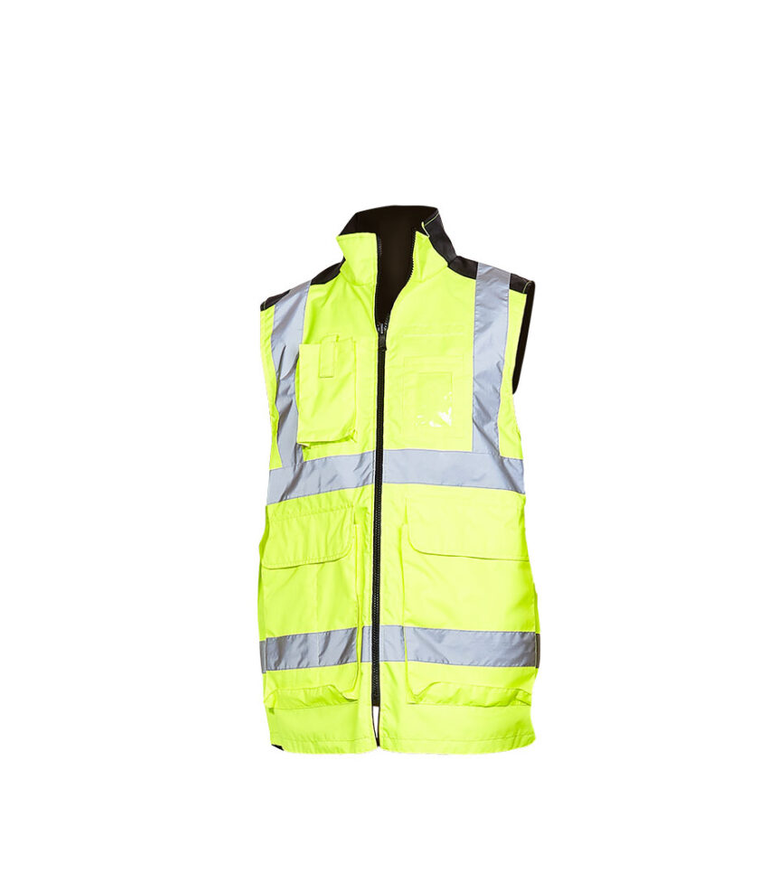 Product: yellow visibility vest.